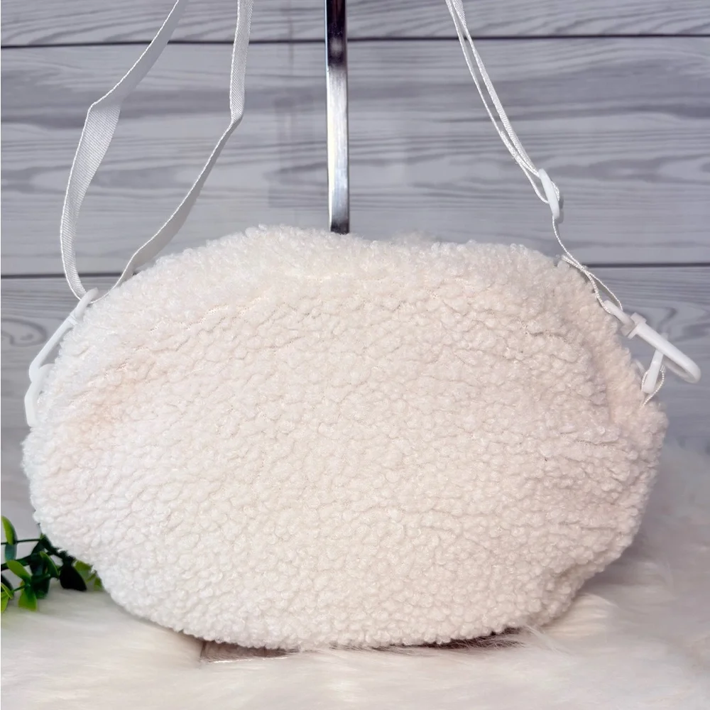 White‎ Sherpa Labubu Crossbody Bag